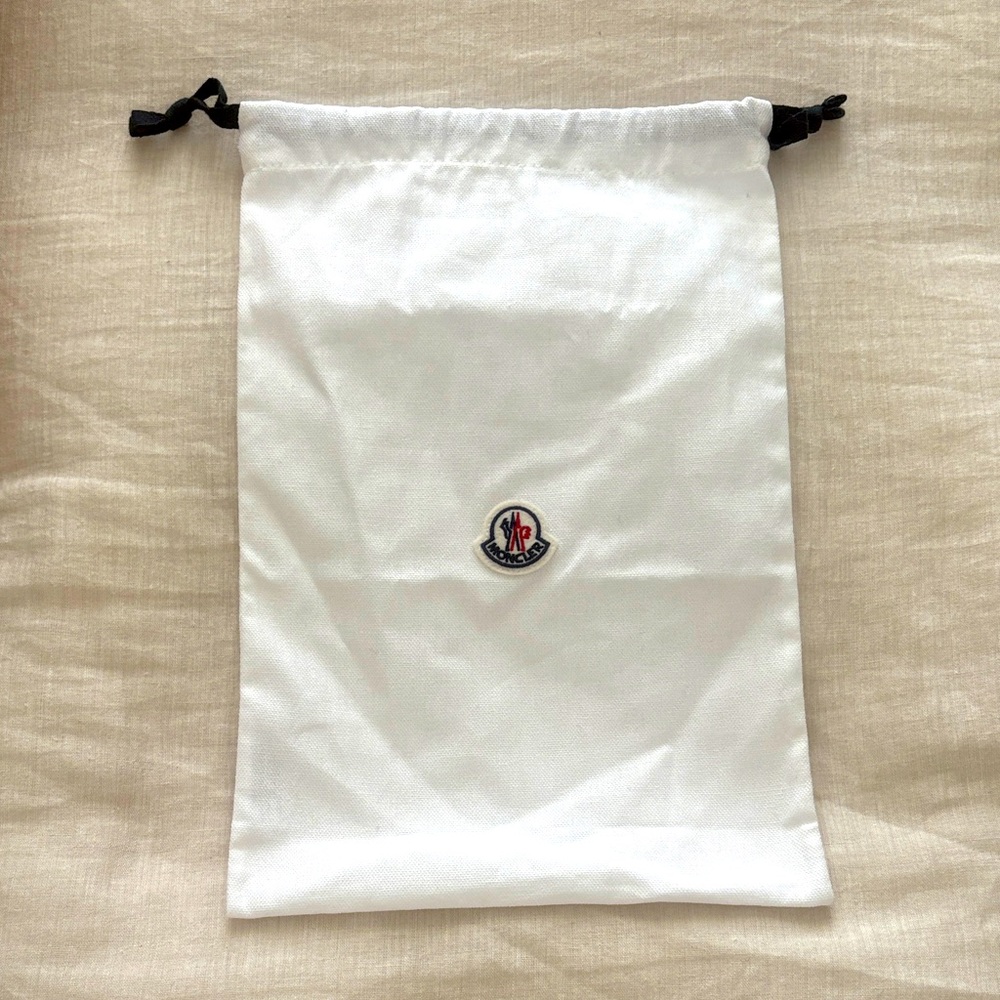 New Moncler White Logo Pouch